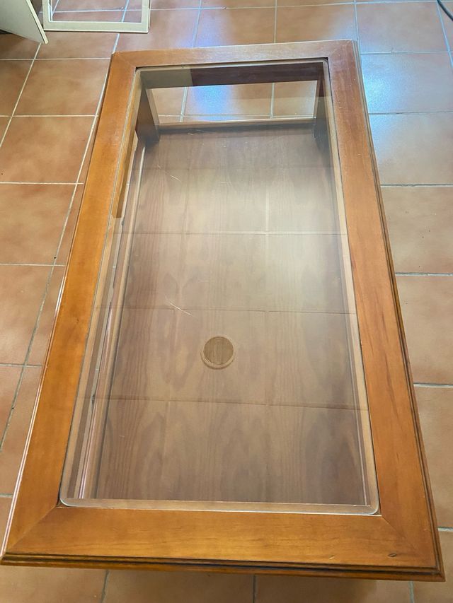 Mesa centro madera - 2 cajones