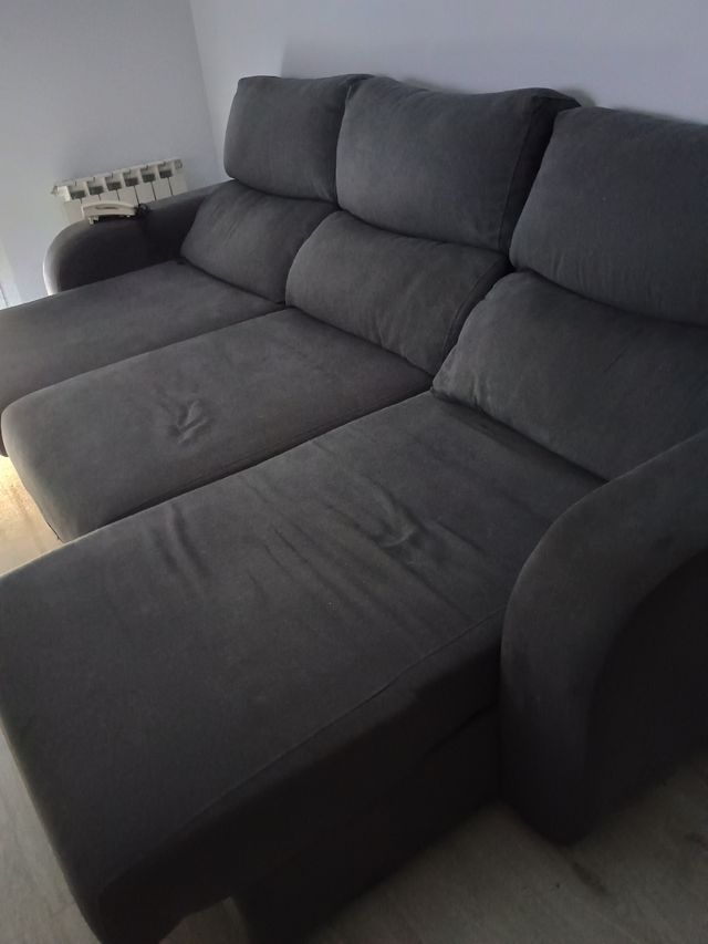 Sofá chaise longue gris (se entrega en 2 semanas)