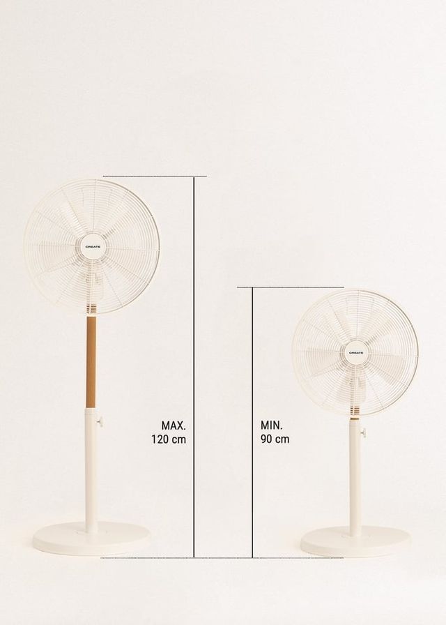 Ventilador CREATE blanco - pie madera