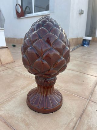 4 Piñas Decorativas Cerámica