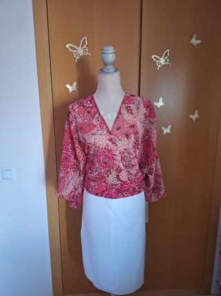 Conjunto vintage y2k blusa  y falda
