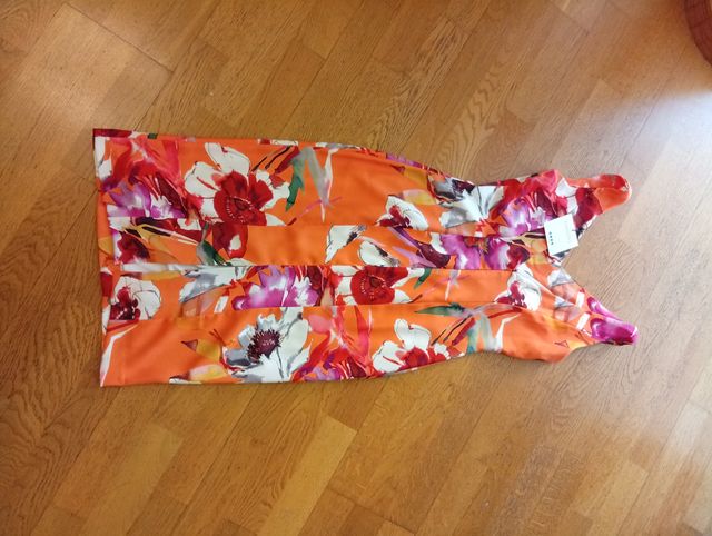 Vestido flores naranja talla S