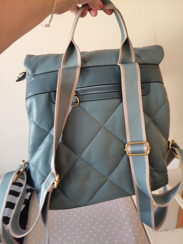 Mochila acolchada azul - Bolso bandolera