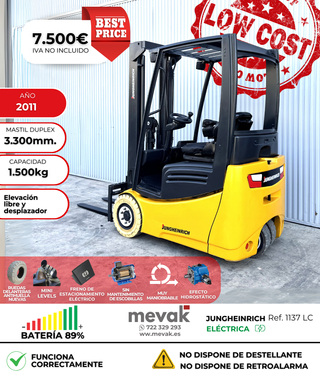 CARRETILLA ELEVADORA ELECTRICA SEGUNDA MANO 1500KG