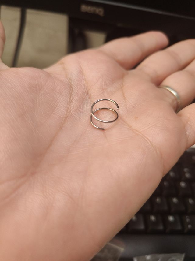 Piercing doble aro plata