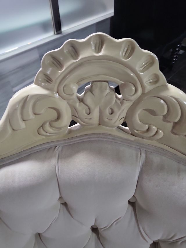 Sillón rococó blanco - terciopelo