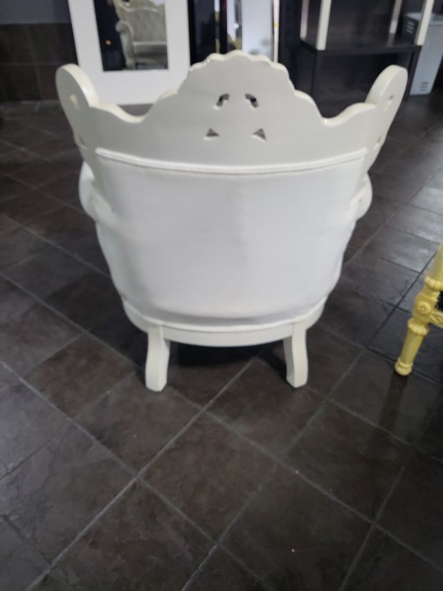 Sillón rococó blanco - terciopelo