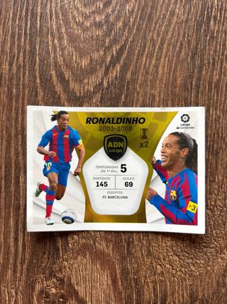 Cromo Ronaldinho y Messi FC Barcelona. Edición 20