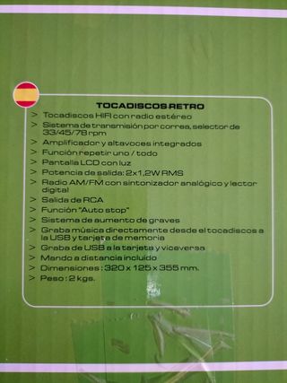 Tocadiscos Lauson Vintage - Reproductor de Vinilos
