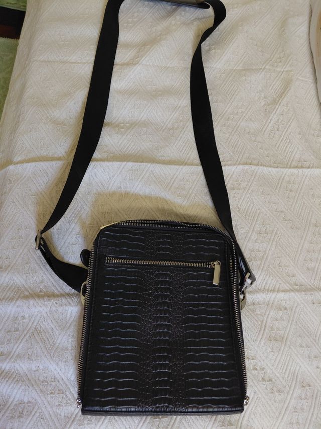 Borsello uomo pelle cocco nero