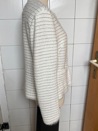 Giacca corta bianco panna Massimo Dutti M