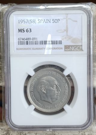 Colección 4 Monedas España NGC MS63-65