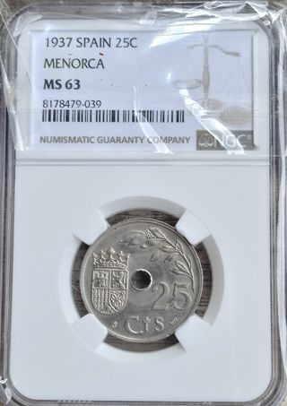 Colección 4 Monedas España NGC MS63-65