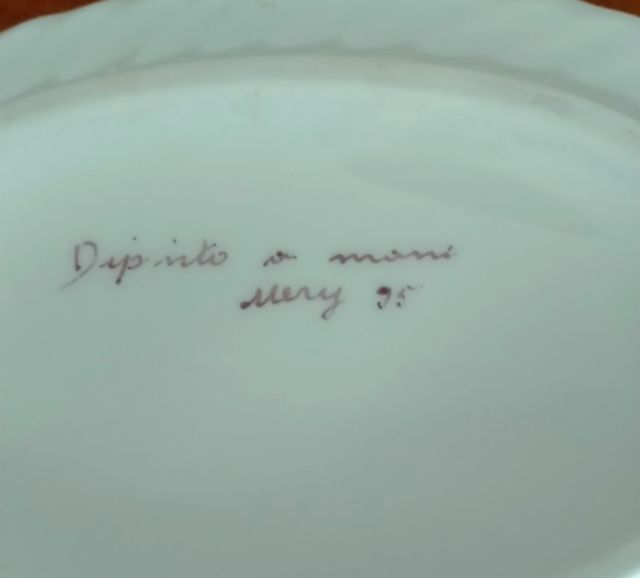 PORTAGIOIE vintage in porcellana rosa e bianca