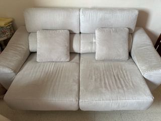Divano in microfibra a 3 posti, grigio perla.