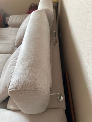 Divano in microfibra a 3 posti, grigio perla.