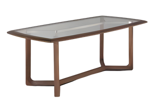 Mesa Natuzzi - Comedor de cristal y madera maciza