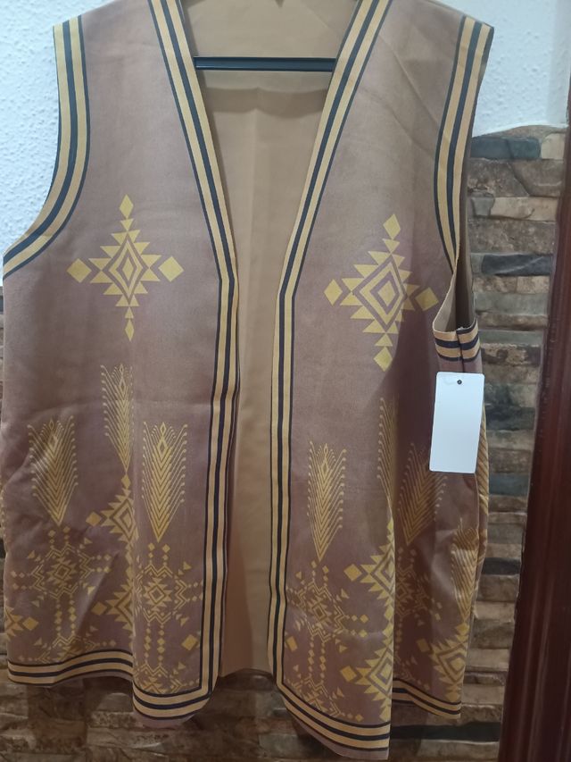 Chaleco marrón claro mujer