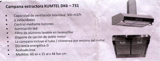 Campana extractora KUMTEL DK6-731 - 300m3/h