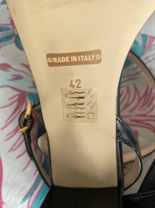 Sandali donna tacco medio Neri Rosa Tg 42