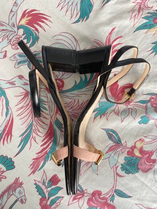 Sandali donna tacco medio Neri Rosa Tg 42