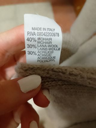  Cardigan beige in lana
