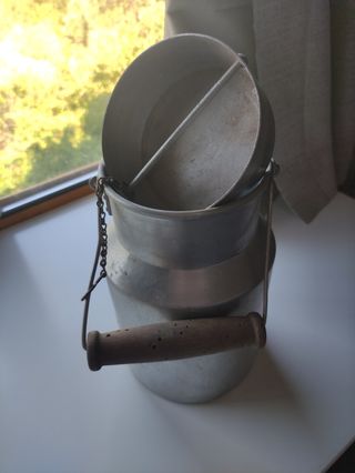 Cántaro leche antiguo metálico