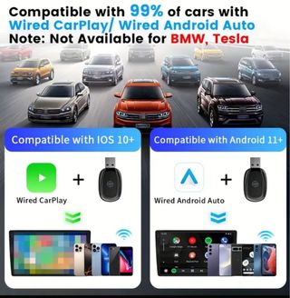 Adaptador inalámbrico 2 en 1 CarPlay & Android Aut
