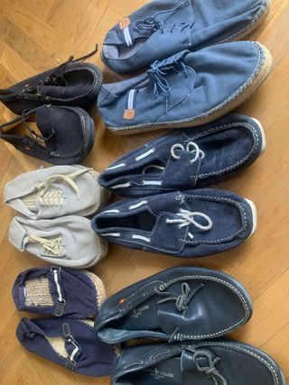 Lote 6 pares zapatos hombre - azul, negro