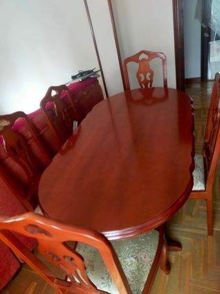 Mesa comedor 6 sillas madera