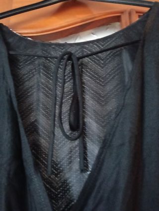 Vestido lentejuelas negro plata T.F. talla S