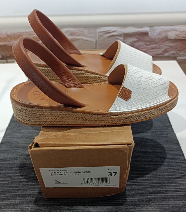 Menorquinas Popa blancas y marrones nº37