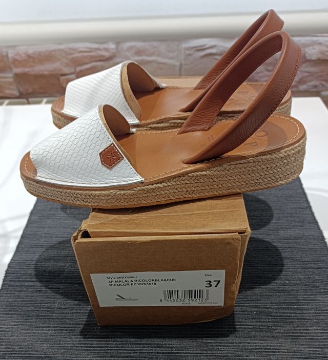 Menorquinas Popa blancas y marrones nº37