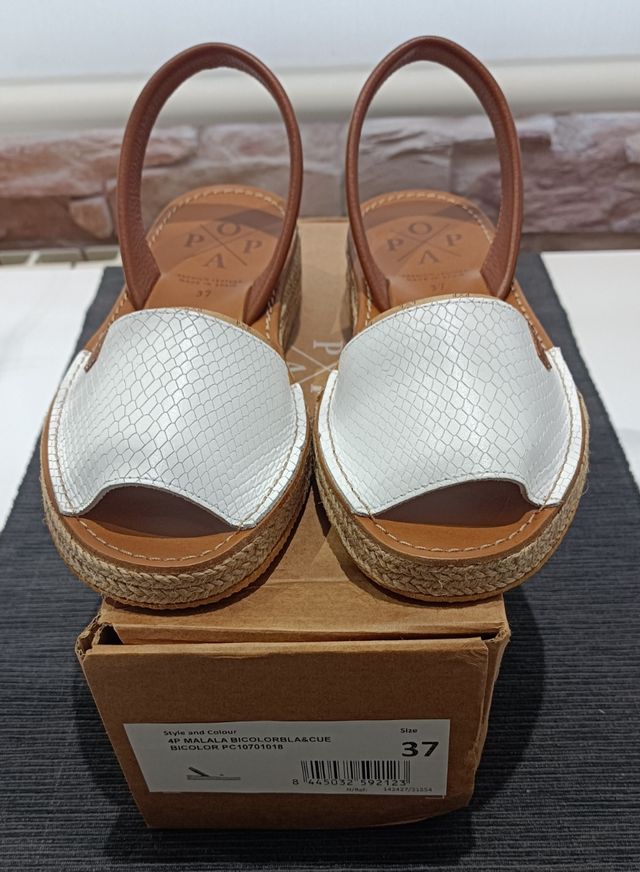 Menorquinas Popa blancas y marrones nº37