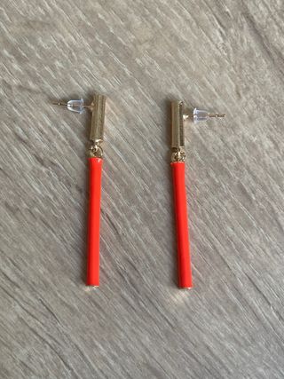 Pendientes naranja dorados