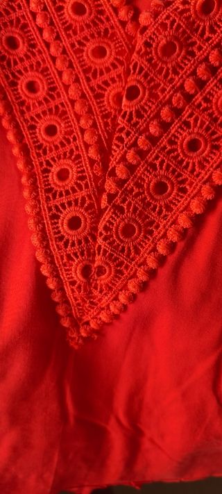 Vestido rojo/coral playa
