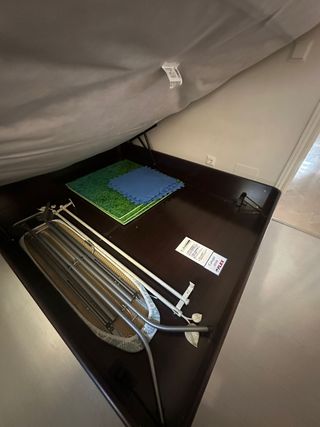 Canapé cama 1,50m azul y marrón