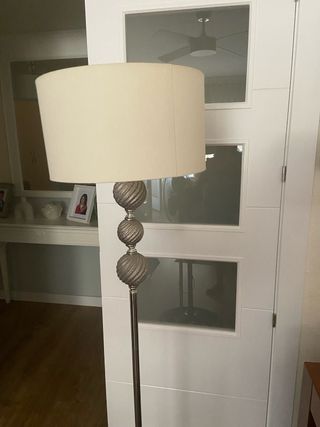 Lámpara pie moderna - beige plata