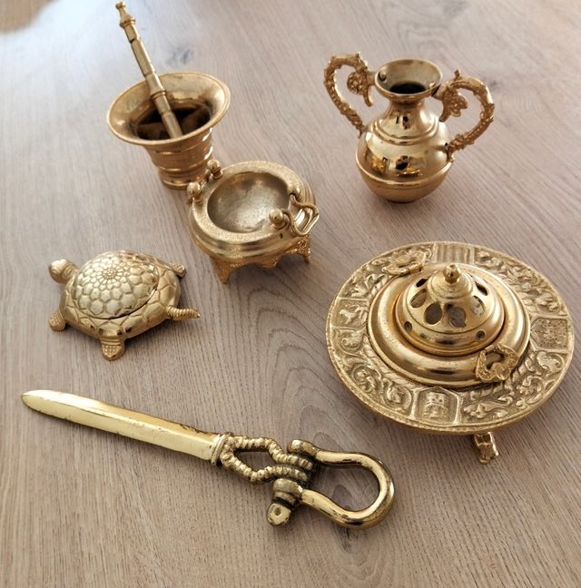 Juego de 6 piezas bronce