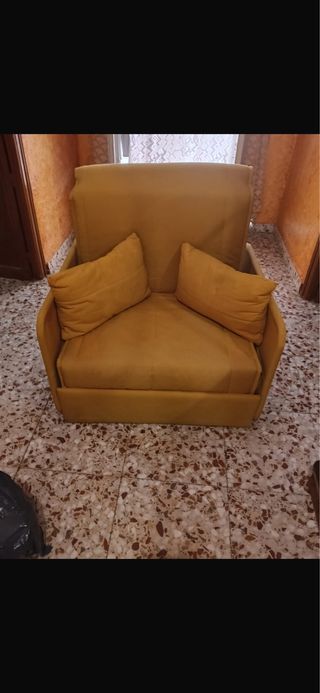 Sofá cama amarillo - Cómodo y plegable