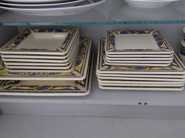 Vajilla Tiffany - Azul y blanco.Made Italy