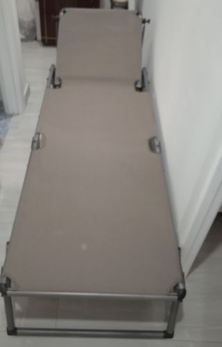Tumbona aluminio con parasol - Plegable
