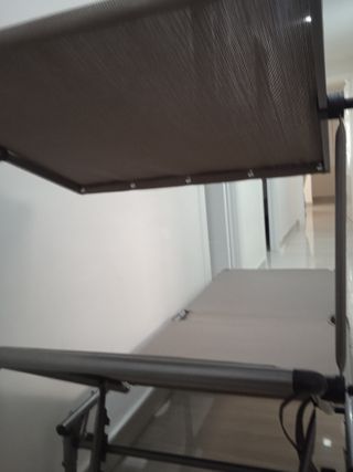 Tumbona aluminio con parasol - Plegable