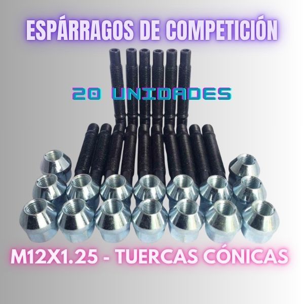 Espárragos Competición M12x1.25 - 20uds