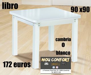 Mesa Libro 90x90 cm Blanca