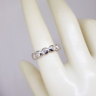 Anillo oro blanco 18k diamantes