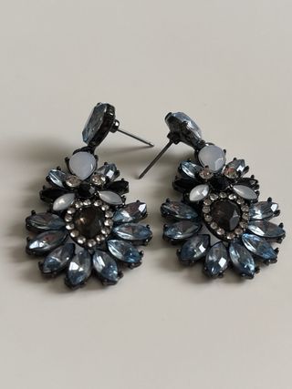 Pendientes azul plata