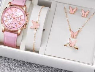 Pack Reloj, Collar, Pulsera, Pendientes y Anillo