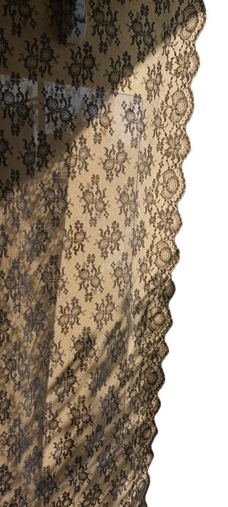 Stola o sciarpa pizzo chantilly “seta pura” nero