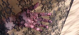 Stola o sciarpa pizzo chantilly “seta pura” nero